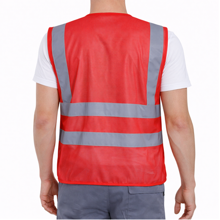 Mühendis Tipi Cepli İkaz Yeleği Kırmızı