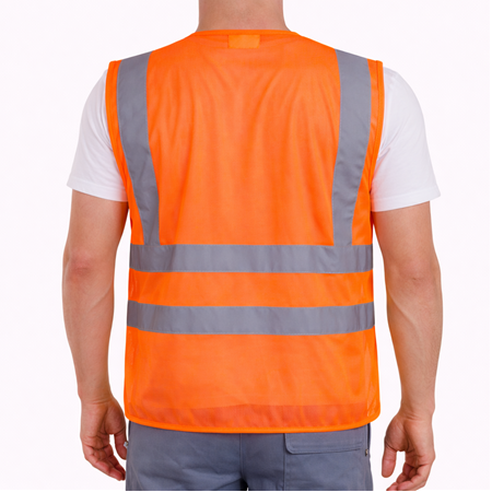 Mühendis Tipi Cepli İkaz Yeleği Turuncu