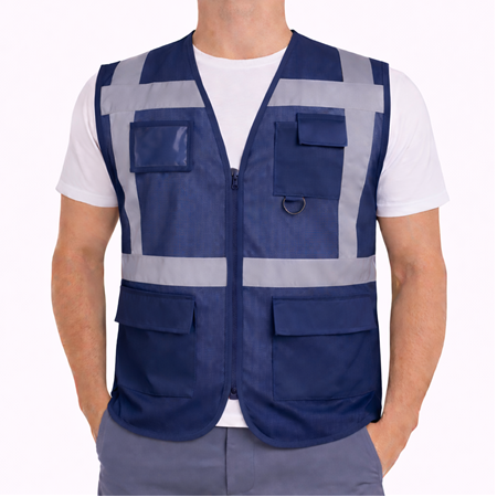 Mühendis Tipi Cepli İkaz Yeleği Lacivert