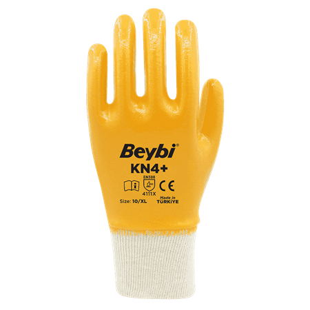 BEYBİ KN4+ PLUS Pamuk Sarı Nitril Eldiven 4111X
