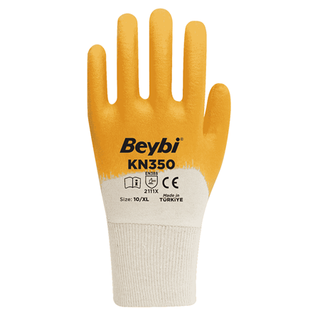BEYBİ KN350 Pamuk Sarı Nitril Eldiven 2111X