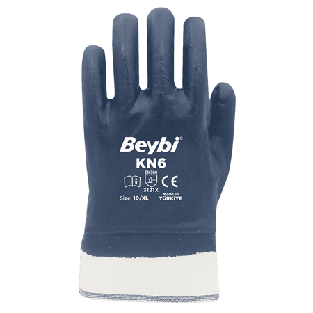 BEYBİ KN6 Mavi Nitril Petrolcü Eldiveni 3111B