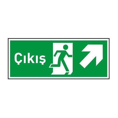 Çıkış Sağ Yukarı Ok Fotolümenli Acil Çıkış Levhası