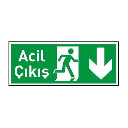 Acil Çıkış Aşağı Ok Fotolümenli Acil Çıkış Levhası