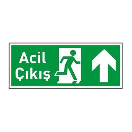 Acil Çıkış Yukarı Ok Fotolümenli Acil Çıkış Levhası