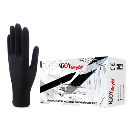 BEYBİ Njoy Pudrasız Siyah Nitril Eldiven