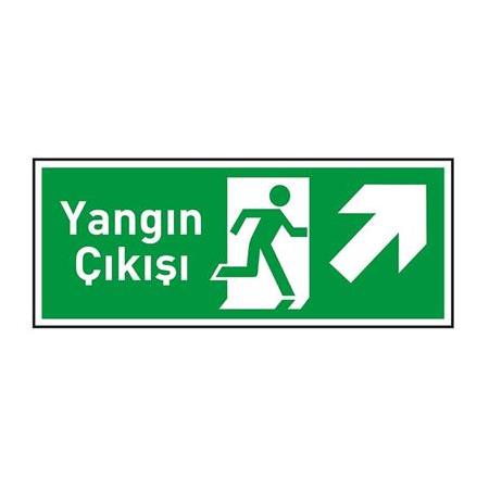 Yangın Çıkışı Sağ Yukarı Ok Fotolümenli Acil Çıkış Levhası