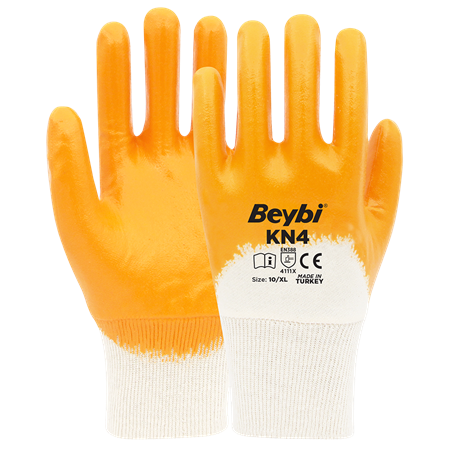 BEYBİ KN4 Pamuk Sarı Nitril Eldiven 4111X