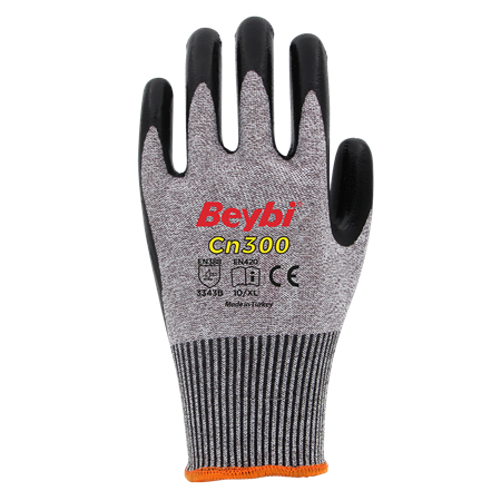 BEYBİ CN300 Nitril Kaplı Kesilmeye Dirençli Eldiven 3343B