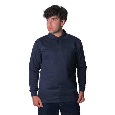 EKŞİOĞLU Logolu Baskılı Polo Yaka Uzun Kol Sweatshirt