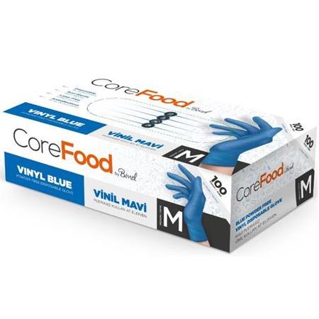 COREFOOD Vinil Pudrasız Mavi Eldiven