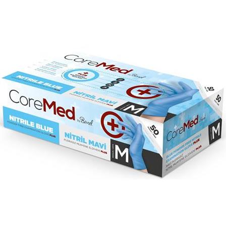 COREMED Nitril Pudrasız Mavi Plus Muayene Eldiveni