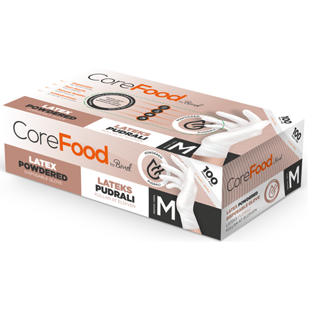 COREFOOD Lateks Pudralı Kullan-At Eldiven
