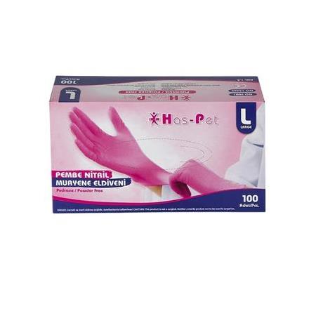 HAS-PET Pembe Nitril Pudrasız Eldiven