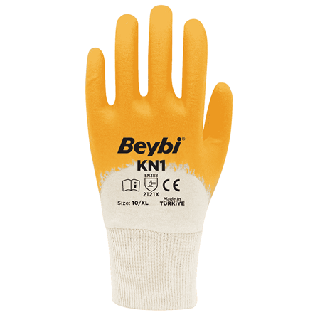 BEYBİ KN1 Pamuk Sarı Nitril Eldiven 2111X