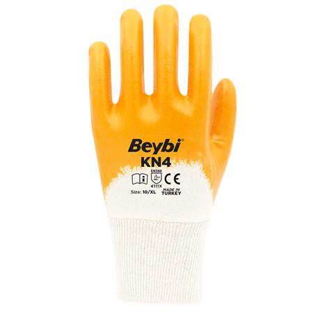 BEYBİ KN4 Pamuk Sarı Nitril Eldiven 4111X